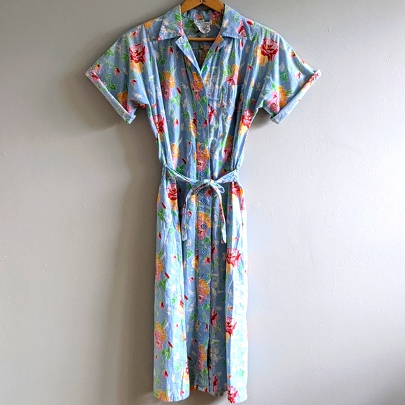 HUKAPOO Vtg Cotton Floral Sundress - Picture 1 of 9